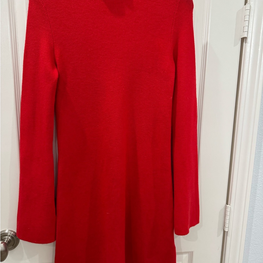 Express Red Long Sleeve Mock Neck Sweater Dress